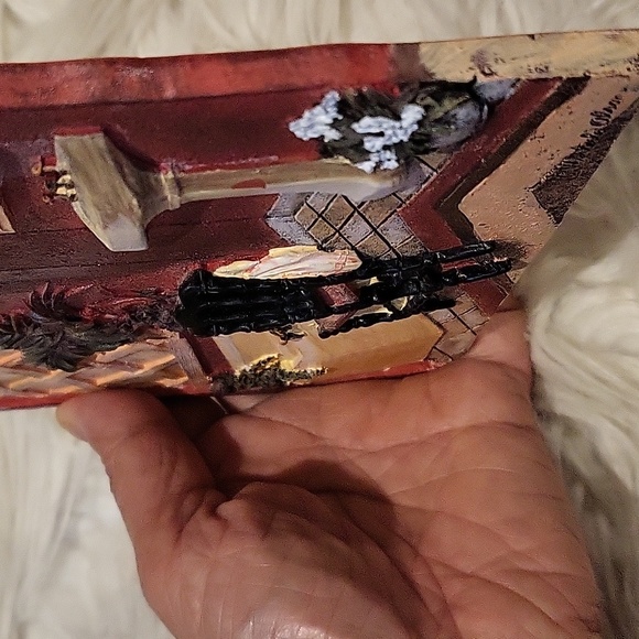 Signed C Winterle Olson bathtub bathroom resin wall art plaque 5.5" - Picture 8 of 16